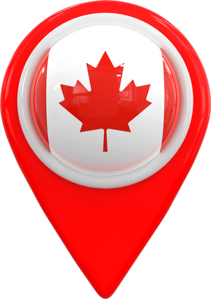 Canada flag map pointer